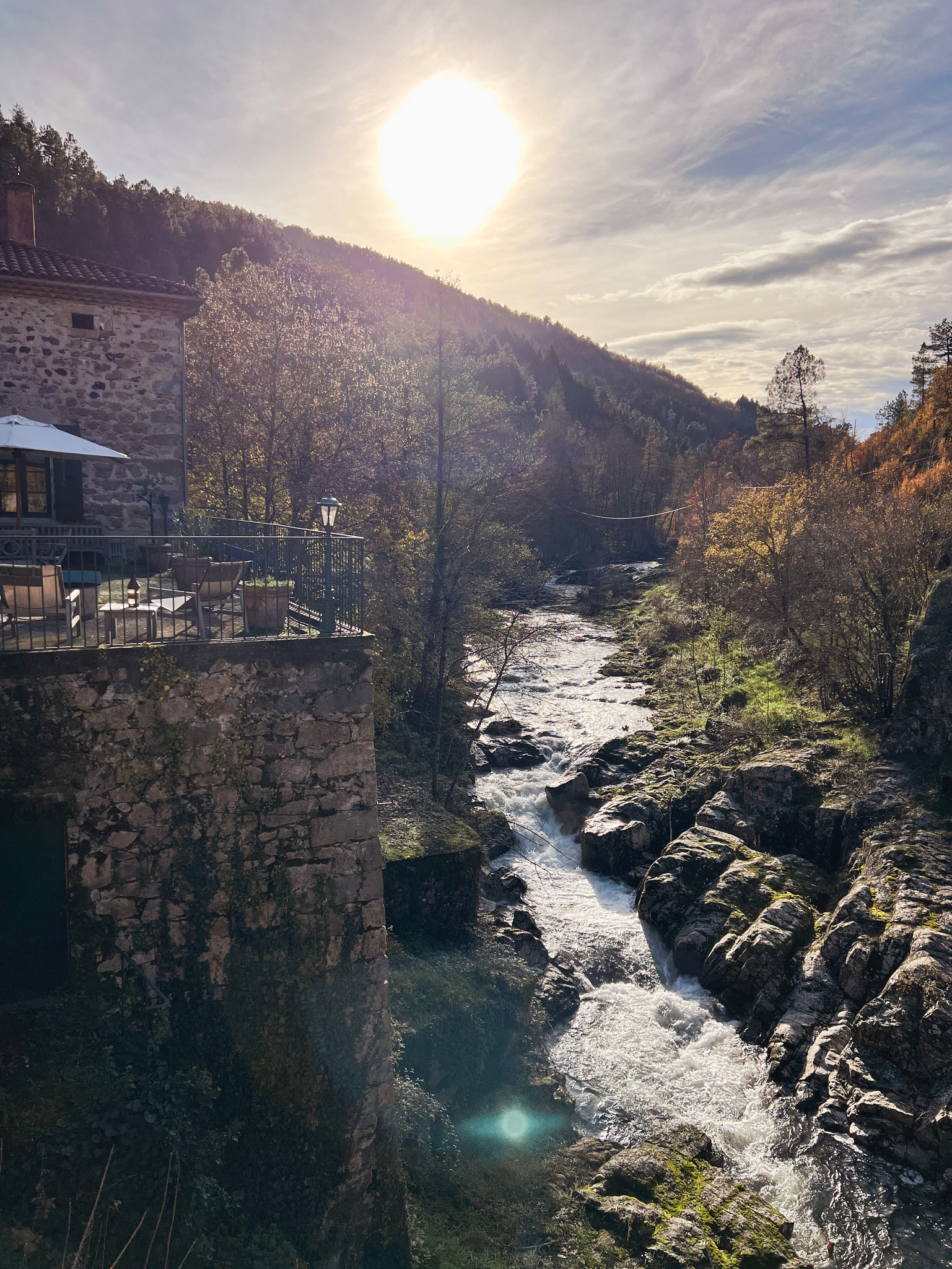 Le paysage d’Ardèche autour du lieu de retraite